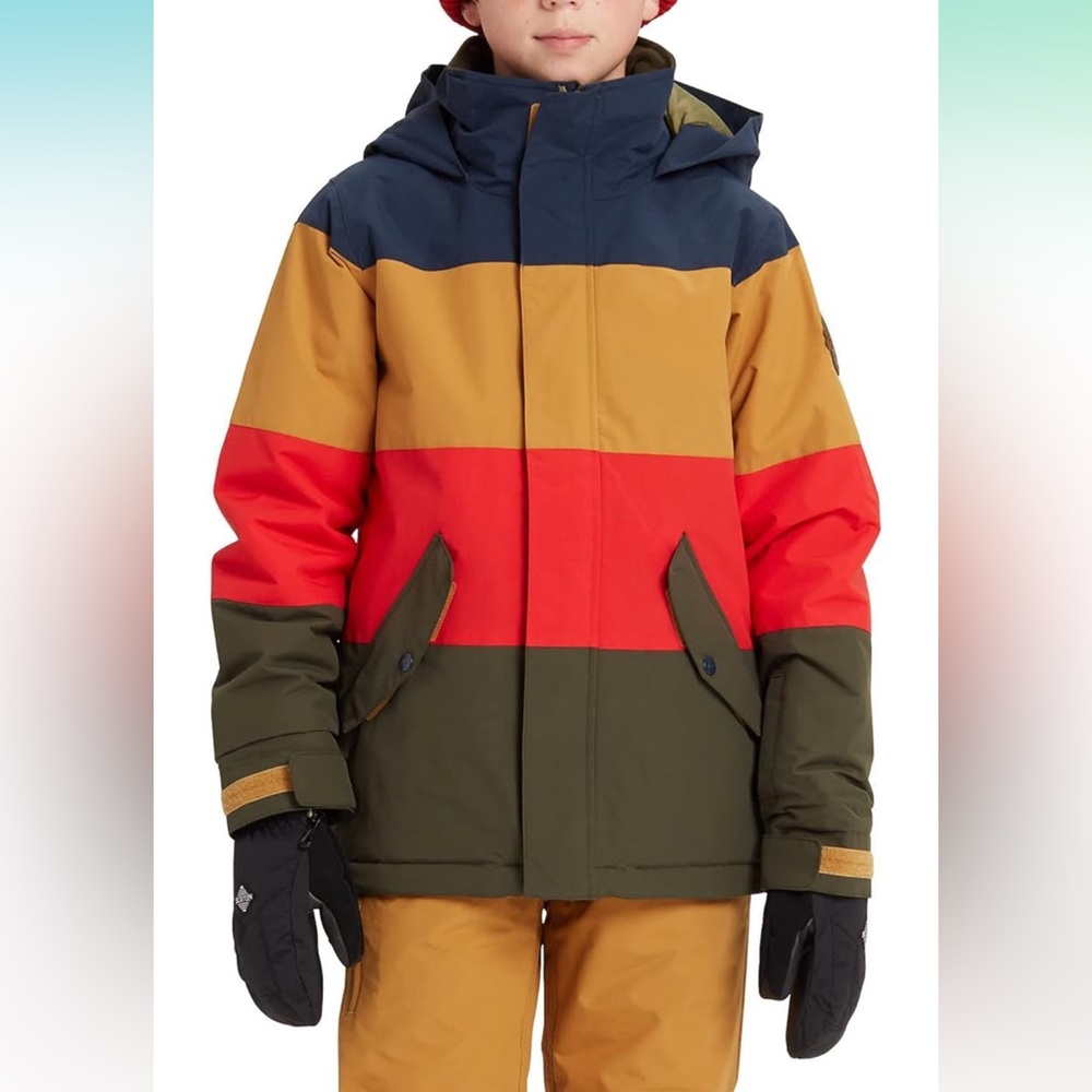 Burton Boys Symbol Ski Snowboard Jacket in Dress Blue Multi Size XL